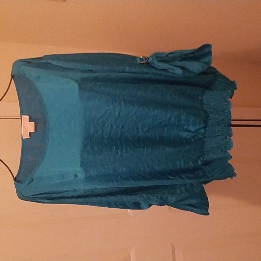Michael Kors blue top with silver details 3x